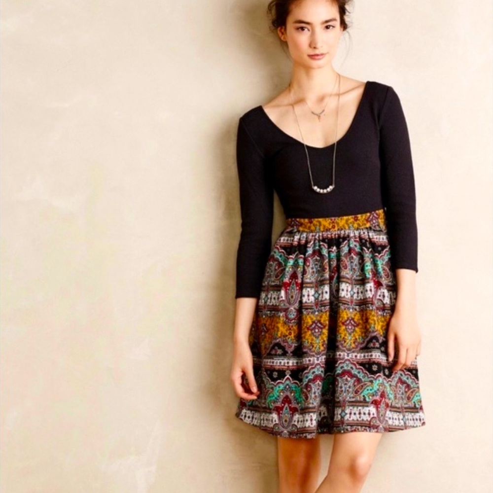 Anthropologie Maeve 3/4 Sleeve Arborea Dress; Size 0P